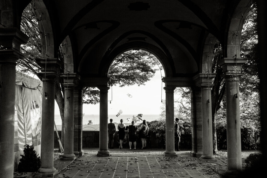 Harkness Memorial Park Eolia Mansion Guests looking at Kits
